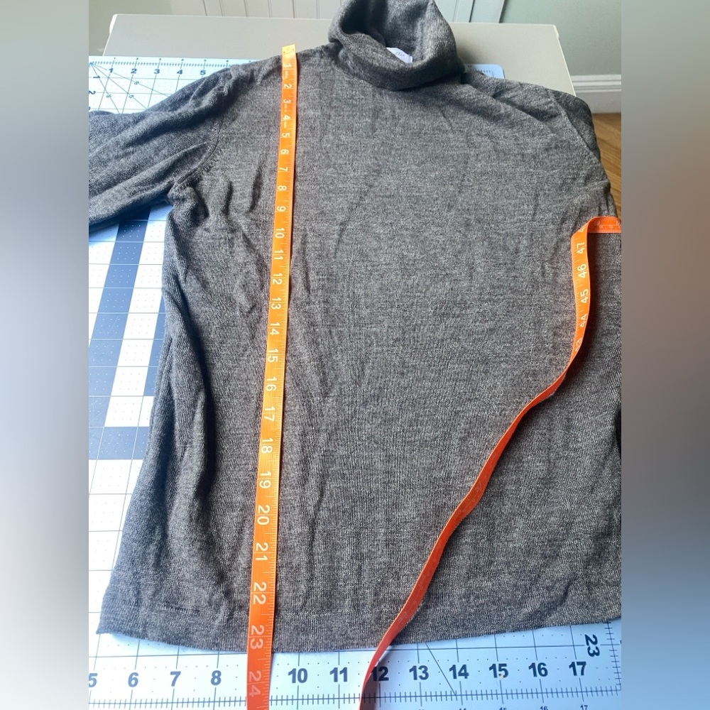 100% Merino Wool Gray Turtleneck Made in Italy Antonella Womens Size L - Picture 12 of 12